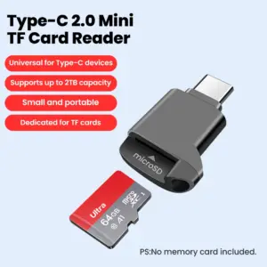 קורא כרטיסי TF מיני USB-C לאייפון ולמכשירי אנדרואיד