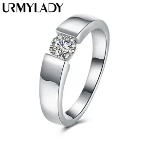 Charm 925 Sterling Silver Rings For Women Shining crystal size 7/