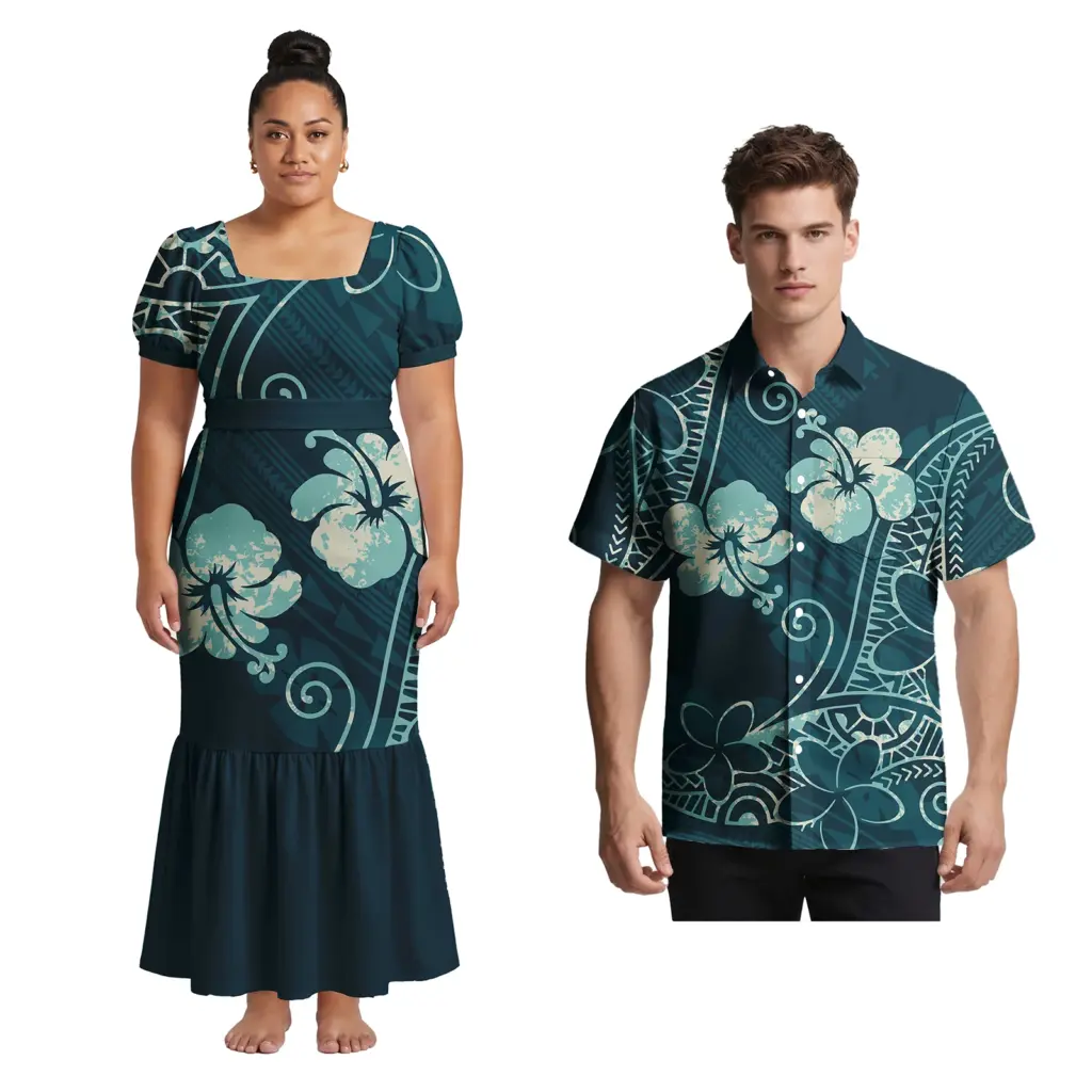 Boutique Lady Wear Custom Samoan Island Casual Life Clothes Hawaiian Holiday Dress Polynesian Women Tribal Design Mermai