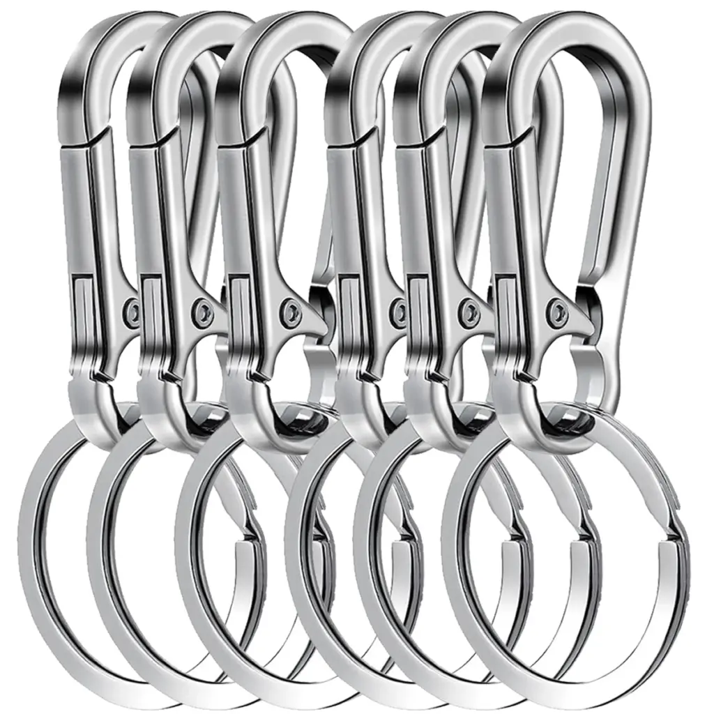 6Pcs Carabiner Clip Keychain Metal Carabiner Shape Key Ring Keyring Ke — סקירה, מחיר והמלצה