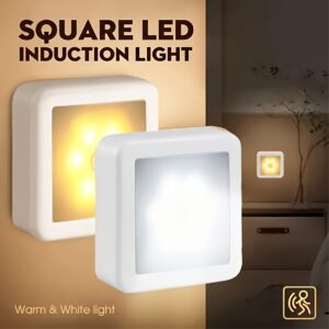 מנורת לילה LED עם חיישן תנועה 1 יחידה לאמבטיה, ליד המיטה, מסדרון, מעבר, שירותים, גרם מדרגות וארון – PIR חכם, קלה להתקנה,