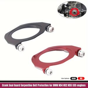 1pc ל-for BMW אלומיניום אלוי סלסול גארד - מגן חגורת סרפנטין למנועים N54 N52 N55 S55, סדרת מכוניות גרמניות ללא טעינה