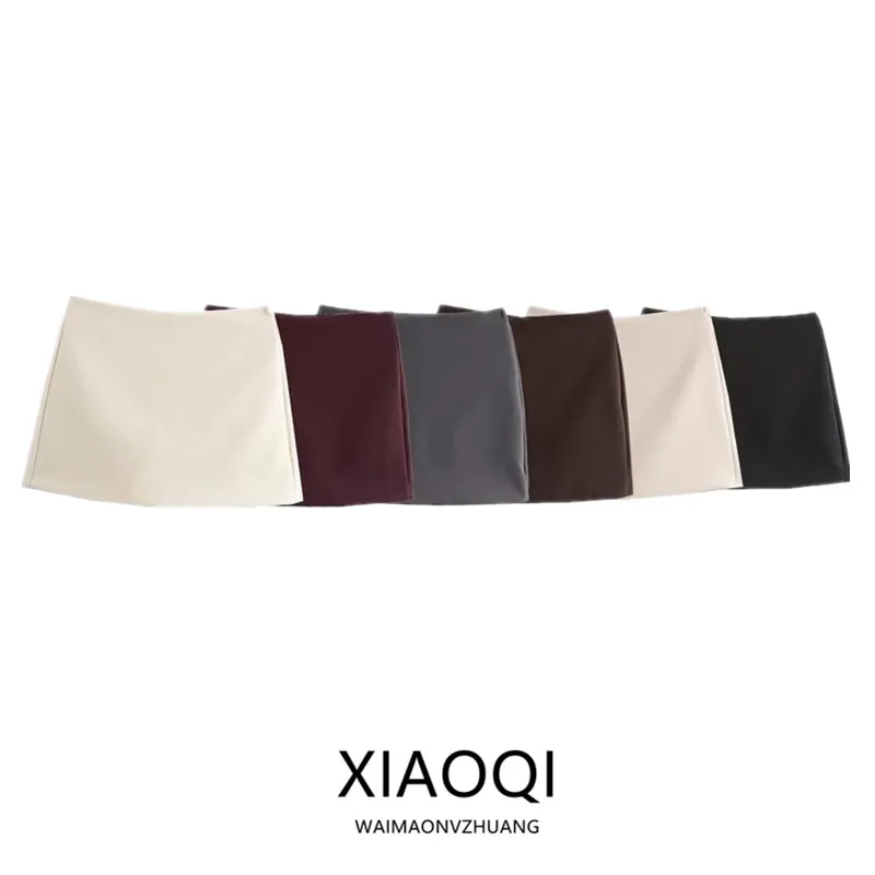Women's Casual Versatile Commuter Mid-Waist Elastic Comfortable Skirt Pants 2024 Autumn New Arrival Short Length Other Material