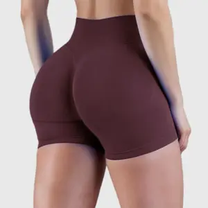 HISTELLO Women Sports Impact Shorts Seamless Low Waist Scrunch Bum Butt Lifting Stretch Gym Yoga Workout Fitness Short L