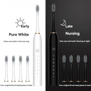 Electric Ultrasonic Toothbrush Six Speed Mode Home Soft Hair USB Charging Waterproof Adult Tooth Cleaner Automatic Coupl